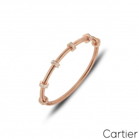 Cartier Rose Gold Ecrou De Cartier Diamond Bracelet Size 16 N6714516